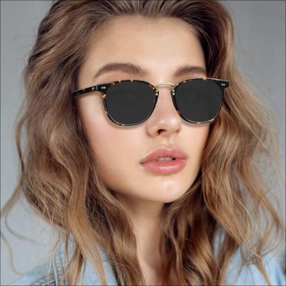 Acetate Polarized Sunglasses UV Protection Retro Square Frame main image 5